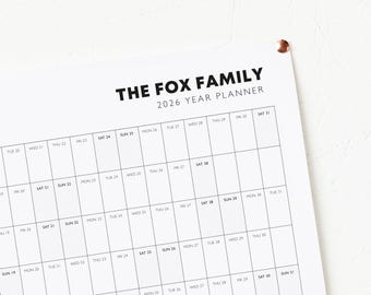 Personalised 2026 Calendar - Teacher Gift - Monthly Planner - Year Planner - Stationery Gift