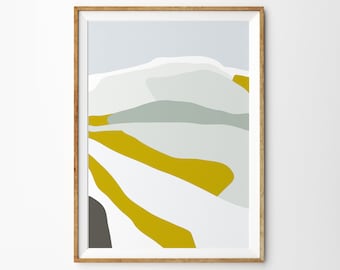 Mountain View No.2 - Abstract Landscape Print - Line Art - Mountains - Hills- Minimalist