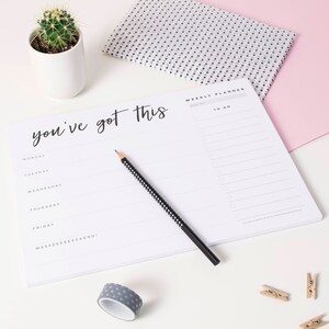 You've Got This Weekly Desk Planner Pad Weekly Planner Desk Pad To Do List image 2