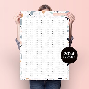 2024 Terrazo Year Planner - 2024 Wall Calendar - Monthly Planner - 2024 Year Planner