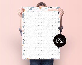 2024 Terrazo Year Planner - 2024 Wall Calendar - Monthly Planner - 2024 Year Planner