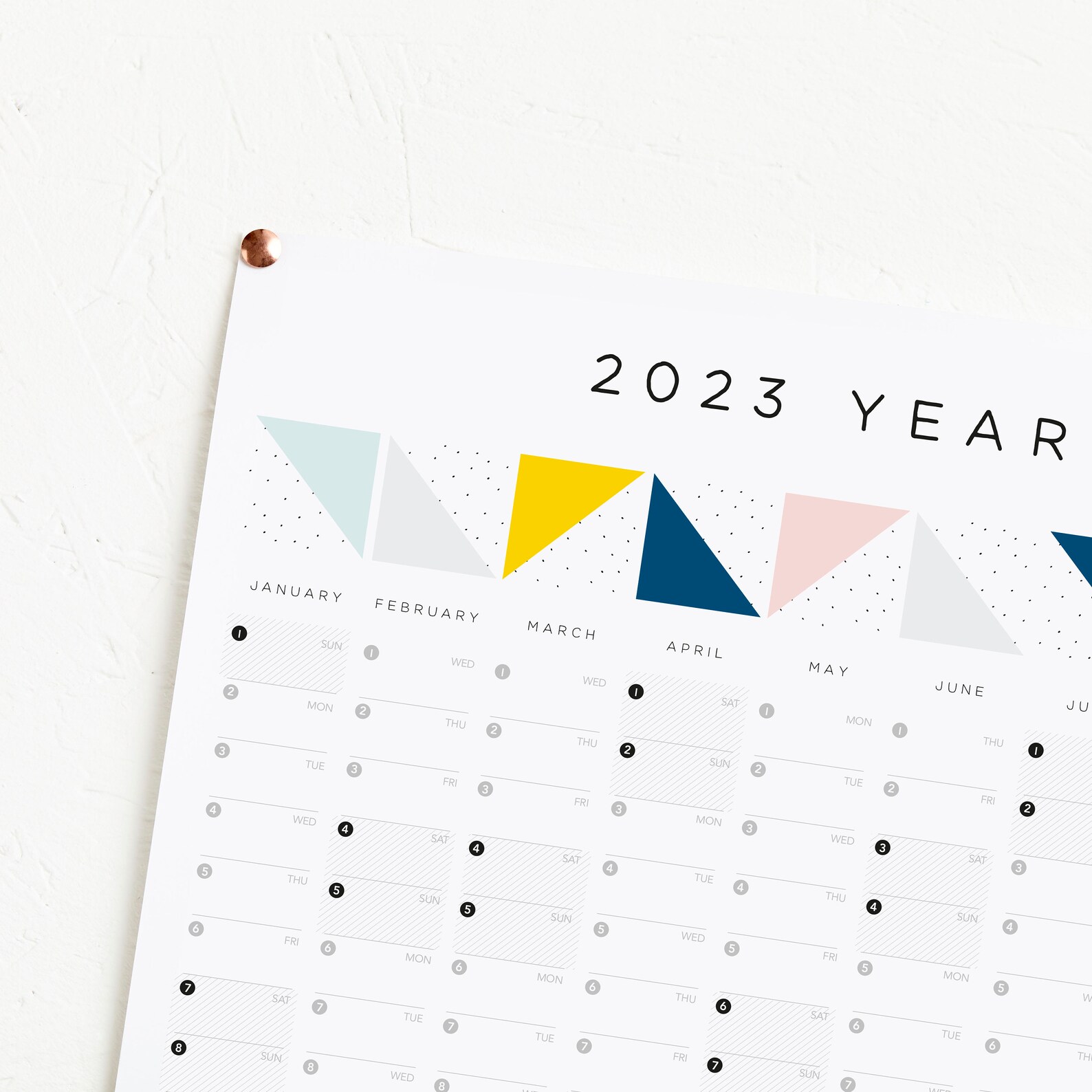 2023 Geometric Calendar Year Planner 2023 Calendar 2023 Etsy UK