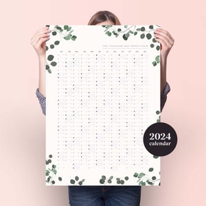 2024 Eucalyptus Year Planner - 2024 Wall Calendar - Monthly Planner - 2024 Year Planner