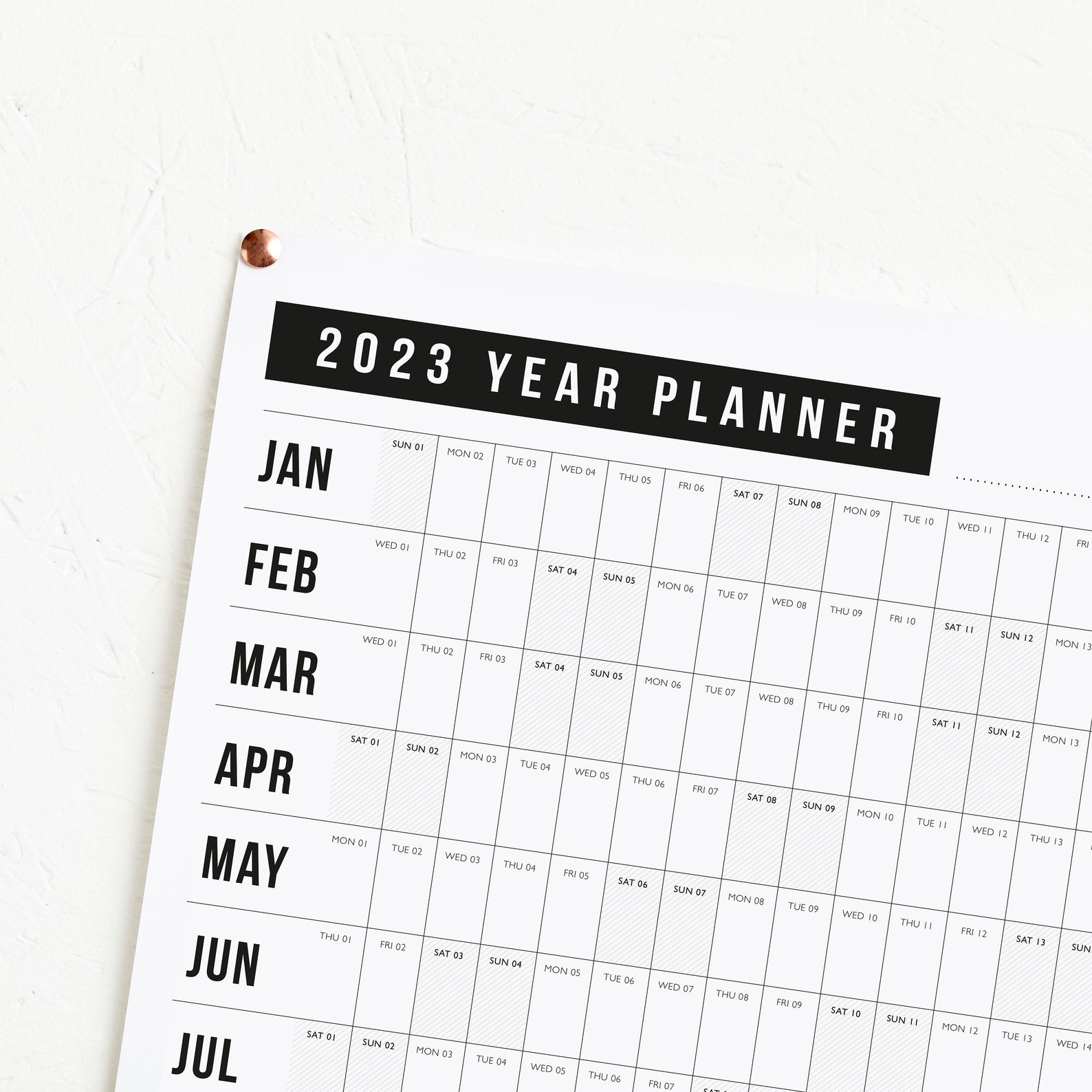 2023 Block Year Planner 2023 Wall Calendar Monthly Planner Etsy UK