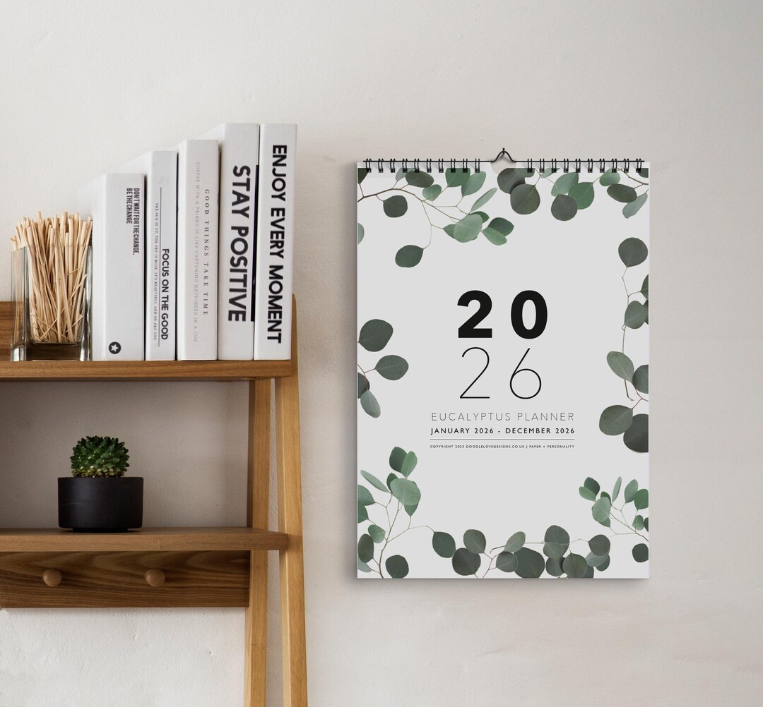 2026 Eucalyptus Wall Calendar - Family Calendar - Weekly Planner ...