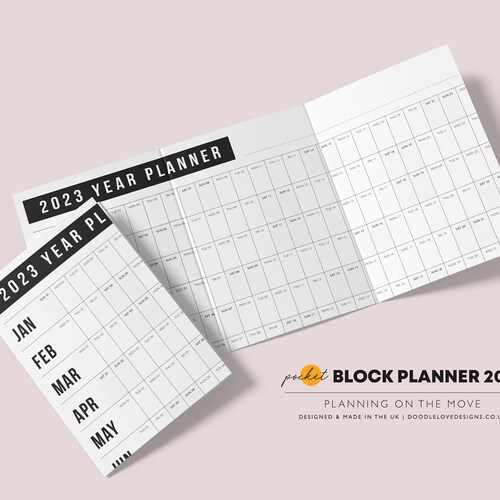 2023 Pocket Block Year Planner 2023 Calendar Horizontal - Etsy