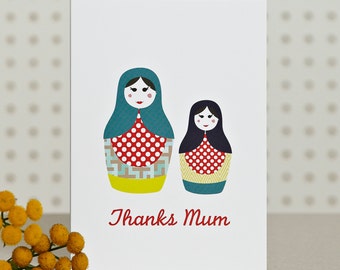 Russian Dolls - Thank You / Mothers Day Card