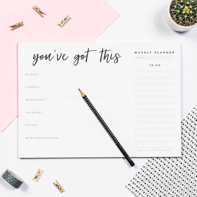 You've Got This Weekly Desk Planner Pad Weekly Planner Desk Pad To Do List image 1
