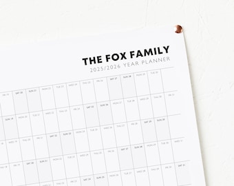 Personalised Mid Year 2025 2026 Calendar - Teacher Gift - Monthly Planner - Year Planner - Academic Planner