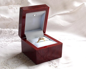 slim engagement ring box with light