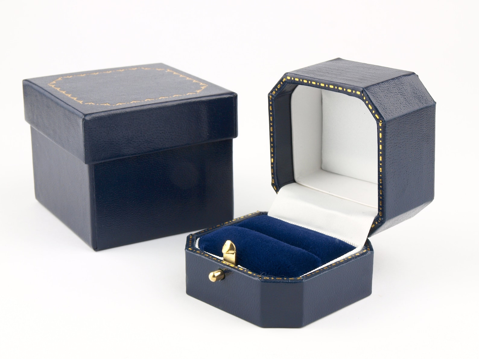 Luxury Antique Style Ring Box Leatherette and Gold Etsy