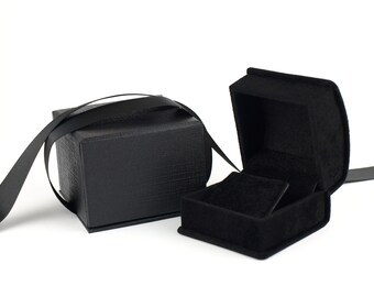 Black Luxury Velvet Earring Box, Velvet Earring Gift Box with Gfit Box, Earring Gift Box, Stud Earring Display, Earring Holder CHELSEA