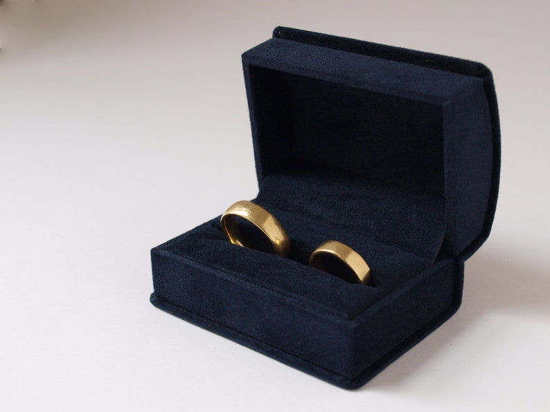  Navy  blue  Velvet Ring  Box for Two Rings  Velvet Wedding  