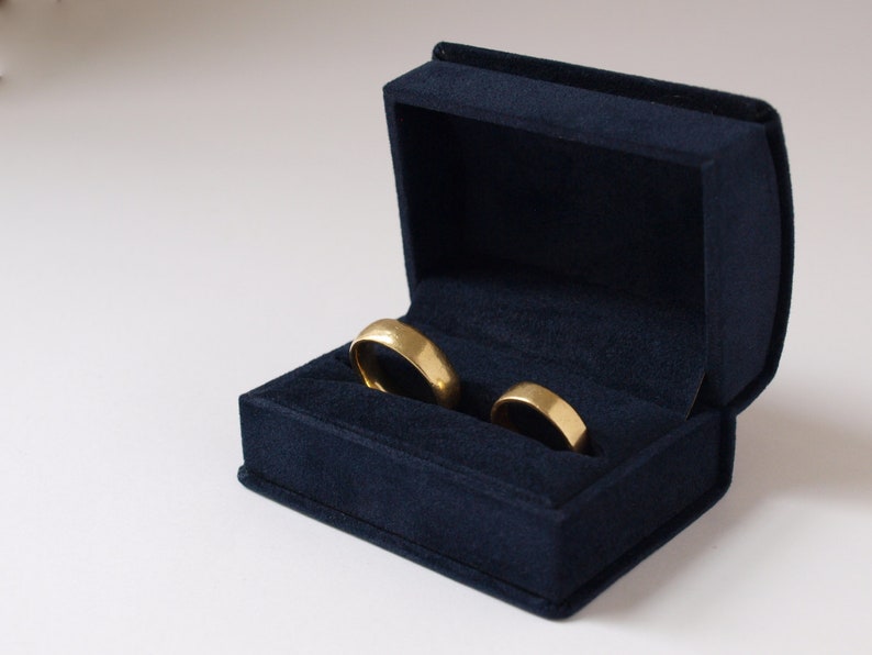 Navy blue Velvet Ring Box for Two Rings Velvet Wedding Navy blue Velvet Ring Box for Two Rings Velvet Wedding