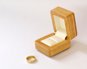 Wooden Ring Box, Ring Bearer Box, Single Ring Box, Proposal Ring Box, Engagement Ring Box Wedding, Wooden Jewellery Box, Ring Holder