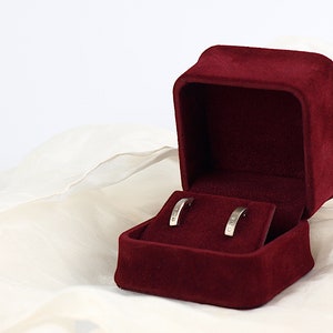 Luxury Burgundy Velvet Earring Box, Earring Jewellery Gift Box for Studs and Small Earrings, Earring Presentation Box - WINCHESTER