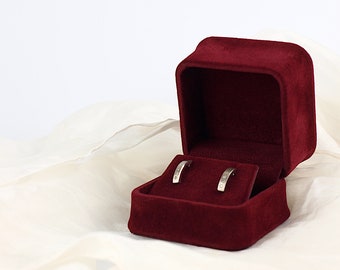 Luxury Burgundy Velvet Earring Box, Earring Jewellery Gift Box for Studs and Small Earrings, Earring Presentation Box - WINCHESTER