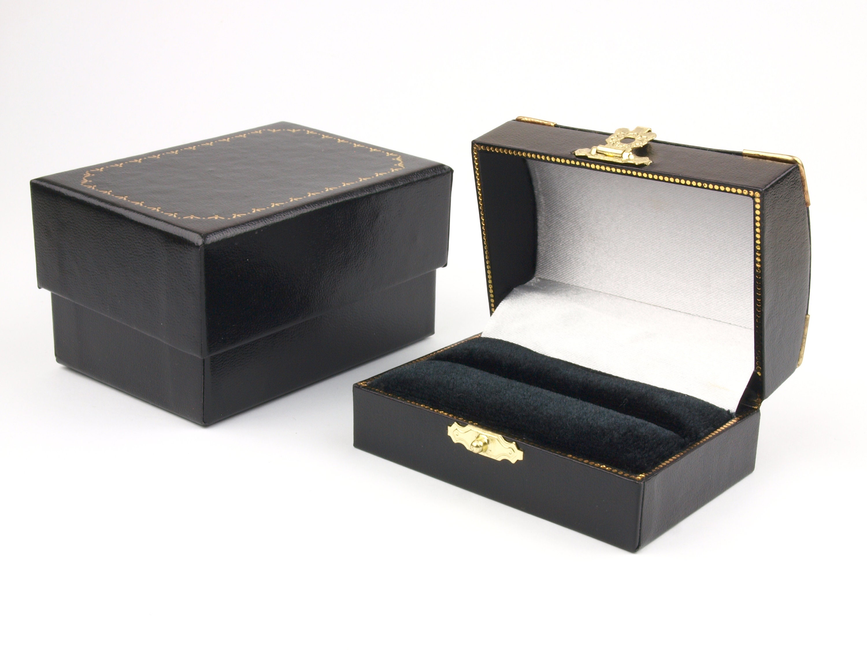 Burgandy Vintage Style Ring Box for Two Rings Double Ring Box Etsy