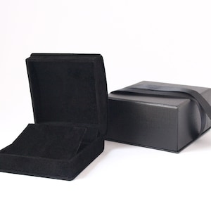 Black Velvet Necklace Earring Box with Gift Box, Pendant Gift Box, Velvet Gift Box for Necklace, Necklace Presentation Box - CHELSEA