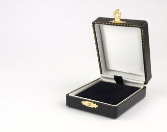 Antique Style Necklace Box, Black and Gold Jewellery Gift Box Vintage Style, Gift Box for Pendant, Chain, Earrings or Necklace LYDFORD