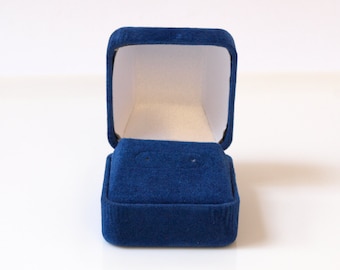 Blue Velvet Earring Box - Gift Box for Stud Earrings - Other Colours Available - Small Earrings Jewellery Gift Box - ROCHESTER
