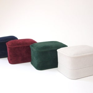 Velvet Double Ring Box for Weddings and Cufflinks, Soft Velvet Box in Rich Beautiful Colours, Ring Bearer Box, Wedding Ring Holder