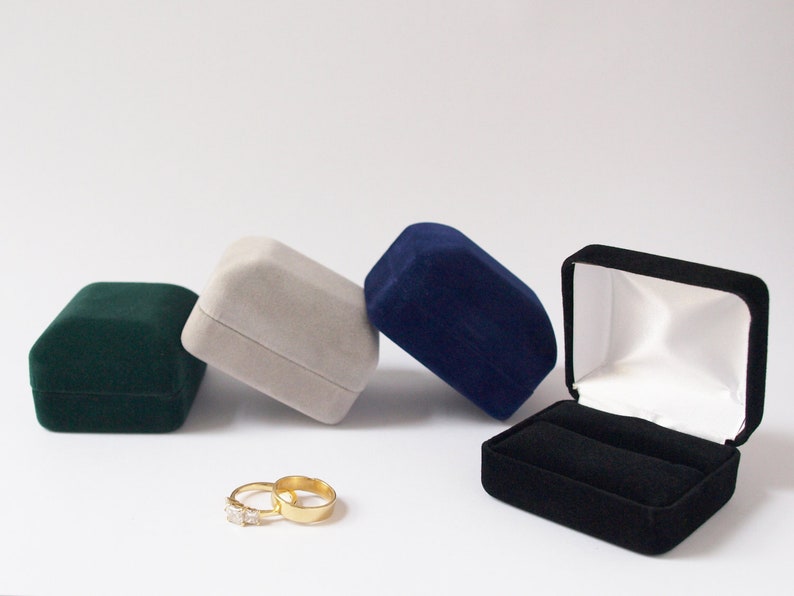 Velvet Ring Box Jewellery Gift Box Weddings, Engagement Ring Box, Proposal Ring Box, Ring Bearer Box, Wedding Ring Holder, Ring Case NORHAM image 8