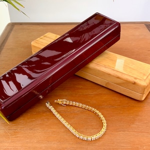 Glossy Rosewood Bracelet Box - Real Wooden Luxury Bracelet Gift Box for Deluxe Jewellery Display and Storage ASCOT