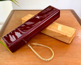 Glossy Wood Bracelet Box in Rosewood Colour: Vegan Suede Interior, Jewelry Storage, The Ascot