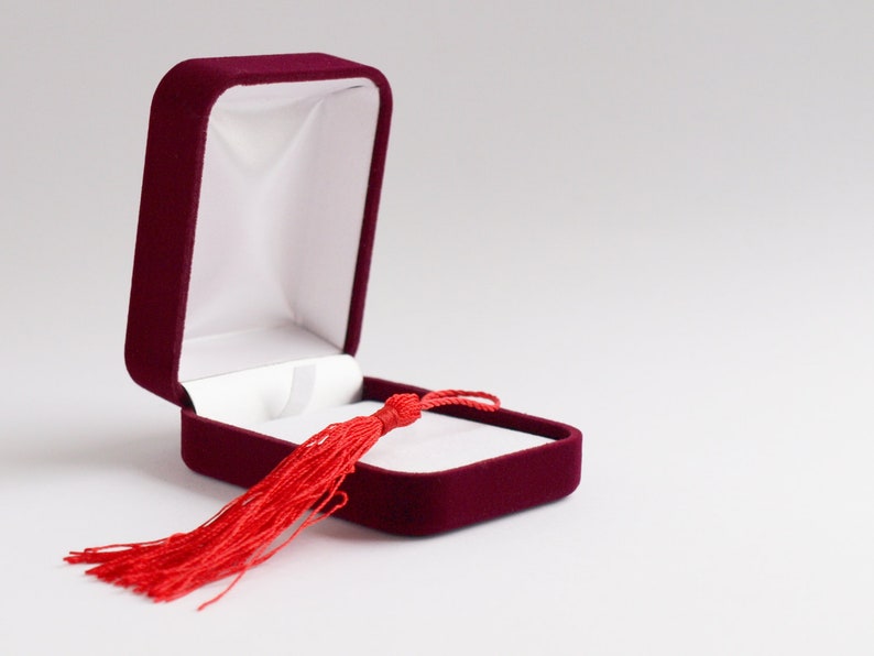 Burgundy Red Velvet Necklace Box Necklace Storage SCARBOROUGH Necklace Gift box Pendant Gift Box Pendant Box Gift Box for Necklace
