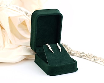 Luxury Forest Green Velvet Necklace Earring Box, Universal Gift Box, Necklace Gift Box, Earrings Gift Box, Pendant Gift Box, The Winchester