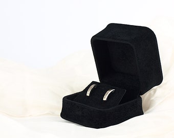 Black Velvet Earring Box, Luxury Earring Jewellery Gift Box for Studs and Small Earrings, Earring Presentation Box - WINCHESTER