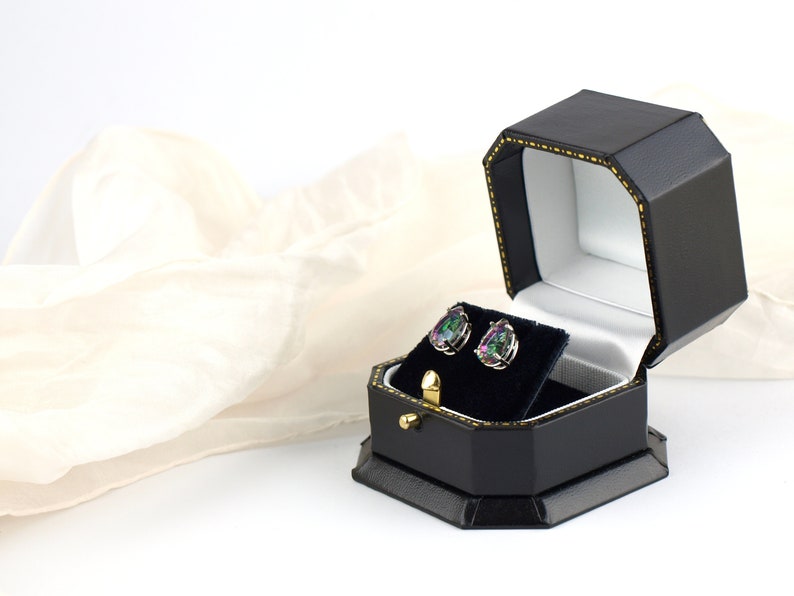 Antique Style Earring Box Vintage Stud Earring Box with Gold Etsy