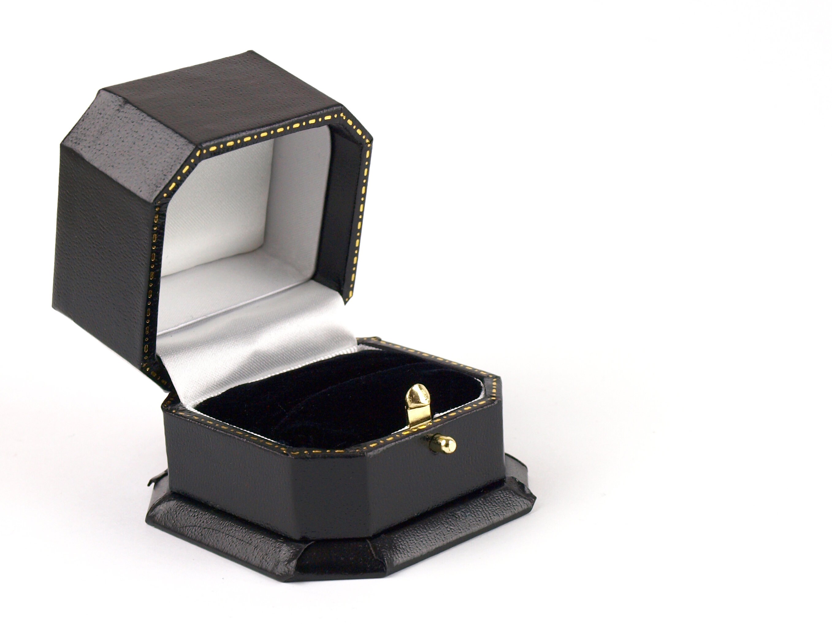 Deluxe Black Ring Box Antique Style Ring Box Engagement Ring Etsy