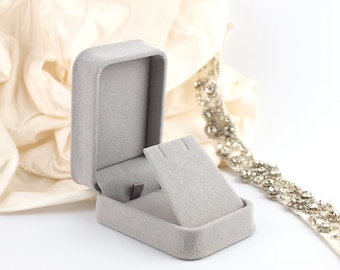 Luxus Silber Grau Samt Halskette Ohrring Box, Universal Geschenk Box, Halskette Geschenk Box, Ohrringe Geschenk Box, Anhänger Geschenk Box, The Winchester