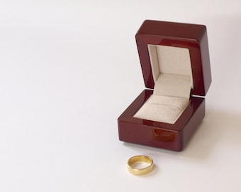 Boîte à bagues en bois de rose, boîte au porteur d'alliances, boîte à bagues en bois, boîte à bagues pour proposition, boîte à bagues de fiançailles mariage, boîte à bijoux en bois, porte-bague