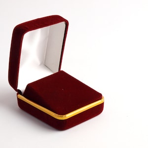 Burgundy Velvet Tie Pin Box, Tie Tack Box, Enamel Pin Box, Elegant and Soft Velvet Gift Box, The Selworthy