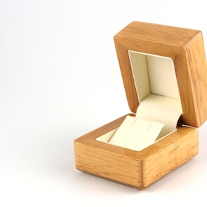Beautiful Wooden Earring Box, Natural Warm Wood Earring Gift Box with Ivory Interior, Stud Gift Box Earring Holder Presentation Box ASCOT