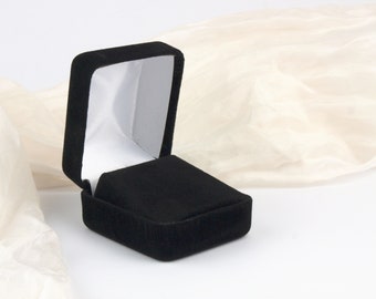Classic Black Velvet Earring Gift Box, Soft Velvet Earring Box with White Satin Interior, Earring Presentaion Display Box for Studs NORHAM