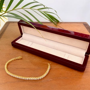 Glossy Rosewood Bracelet Box - Real Wooden Luxury Bracelet Gift Box for Deluxe Jewellery Display and Storage ASCOT