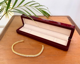 Glossy Wood Bracelet Box in Rosewood Colour: Luxury Jewelry Gift & Storage, The Ascot