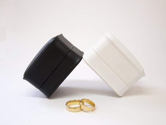 Jewellery Box Suppliers Leatherette Cufflink Double Ring Wedding Ring Set Box 