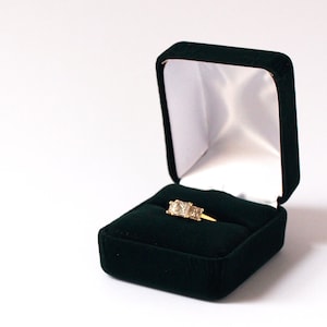 Boîte à bagues en velours noir pour mariage, boîte à bagues de fiançailles, boîte à bagues pour proposition, boîte au porteur d'alliances, porte alliances, coffret cadeau bijoux NORHAM