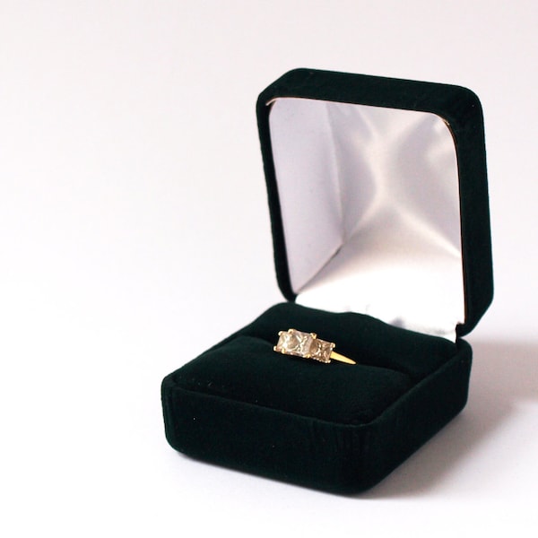 Black Velvet Ring Box for Weddings, Engagement Ring Box, Proposal Ring Box, Ring Bearer Box, Wedding Ring Holder, Jewellery Gift Box NORHAM