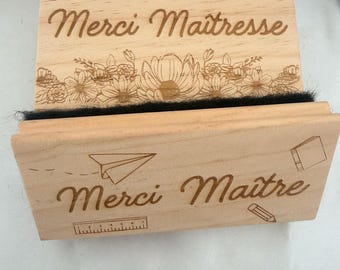Wooden Whiteboard Eraser – Thank You Teacher – End-of-Year Gift – Laser Engraved