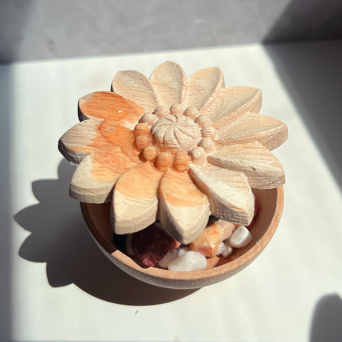 Bloom Aromatherapy Diffuser – Passive Wood Diffuser With Carved Flower ...