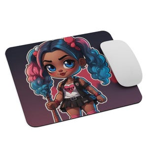 Tiny Chaos Mouse Pad – Colorful Anime Girl Desk Accessory
