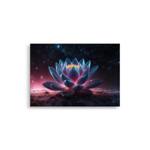 Tapete para póster Stellar Bloom: Arte mural de loto de cristal cósmico