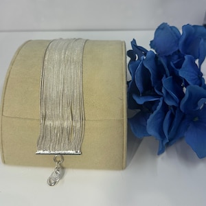 Sterling Silver Multi Chain Fringe Bracelet: Statement Jewelry