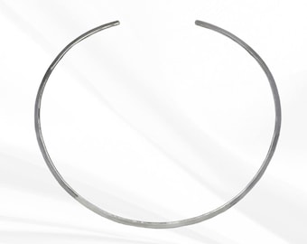 Elegante collana con colletto in argento sterling, moderno polsino da collo, elegante girocollo